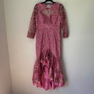 Elegant Pink Lace Gown